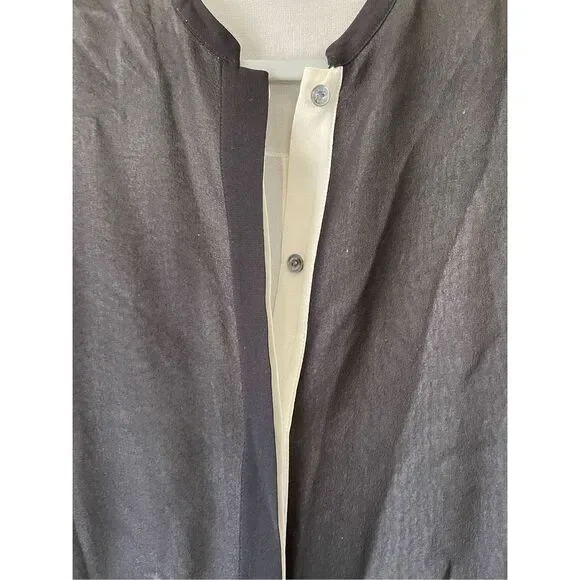 Vince two layered 100% silk button up blouse size 6 - Picture 3 of 6